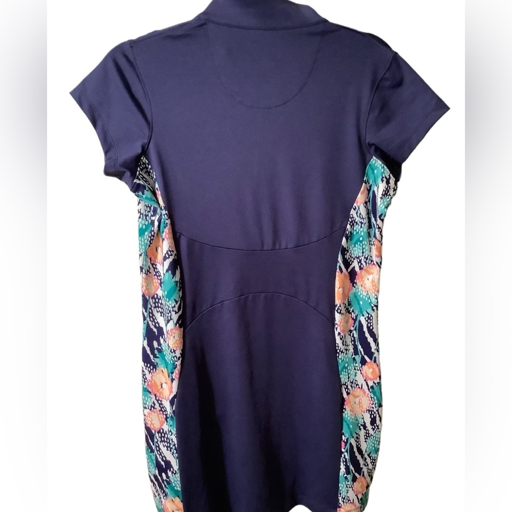 Pebble Beach Tropical Collection Pockets Short Sleeve Printed Panel Golf Dress M - Picture 6 of 16